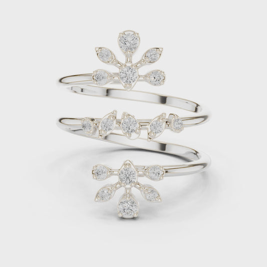 Flower N Petal Spiral Lab Diamond Ring