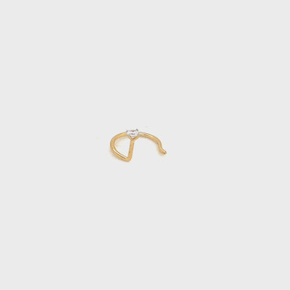 Solitaire Lab Diamond Nose Pin in 18K Yellow Gold