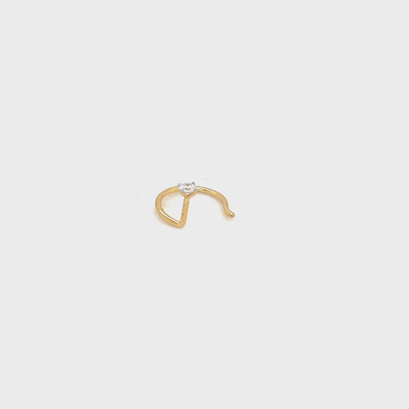 Solitaire Lab Diamond Nose Pin in 18K Yellow Gold