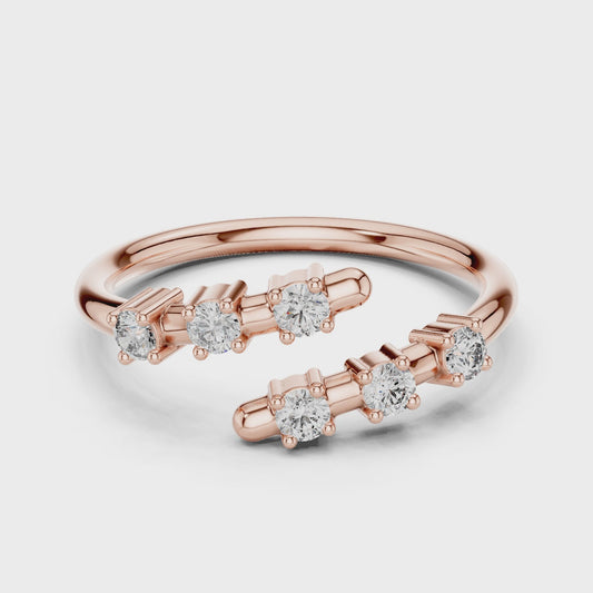 GlimmerGlow 0.21 Ct Round Modern Open Lab Diamond Ring