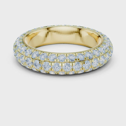Elegant 3-Line Eternity Lab Diamond Ring
