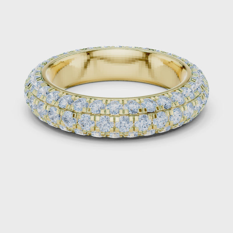 Elegant 3-Line Eternity Lab Diamond Ring
