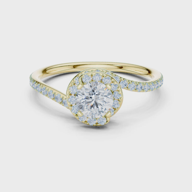 Delicate Hug 50 Cents Lab Diamond Wrap Ring For Wedding & Engagements