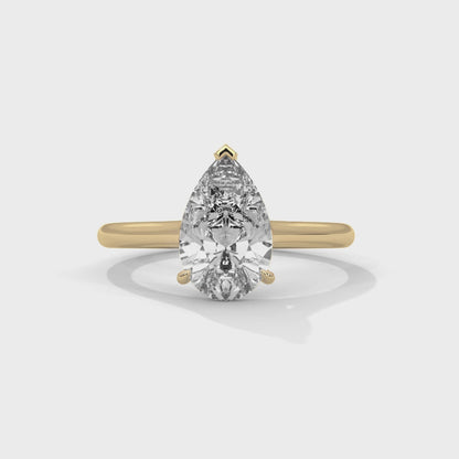 2 Carat Pear Shape Engagement Ring For Women in Lab Diamond
