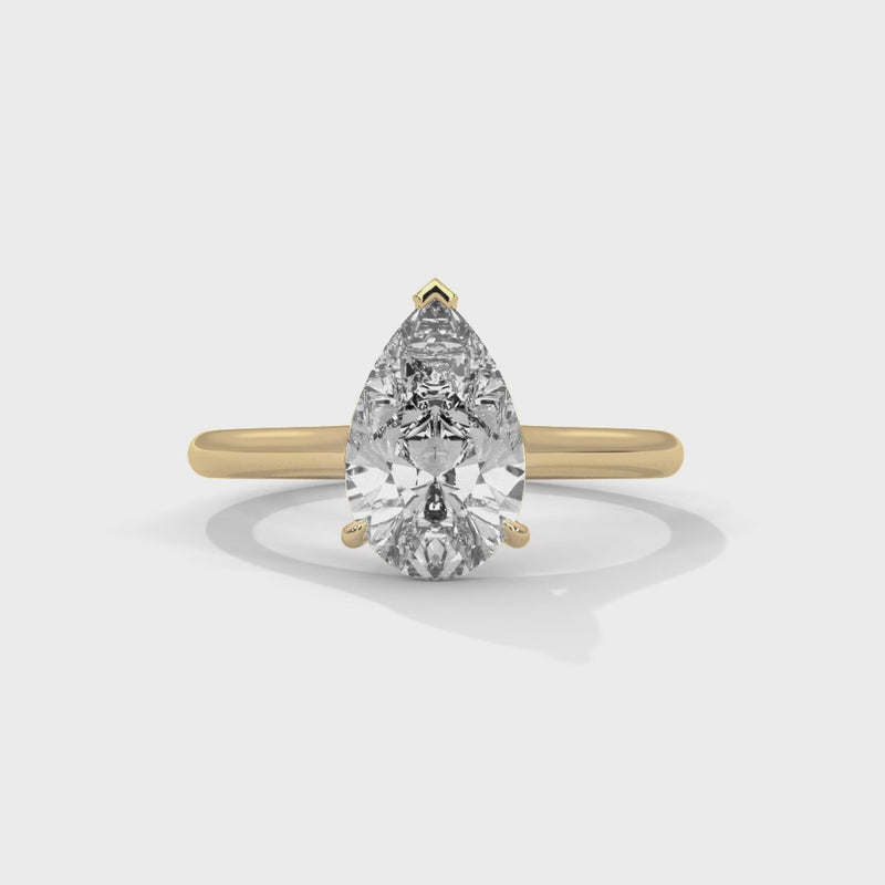 2 Carat Pear Shape Engagement Ring For Women in Lab Diamond