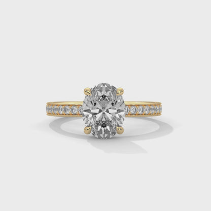 2 Carat Oval Lab Grown Diamond Solitaire Ring For Wedding