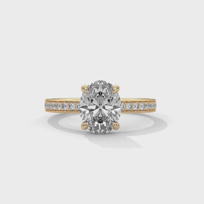 2 Carat Oval Lab Grown Diamond Solitaire Ring For Wedding