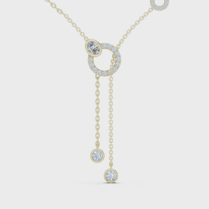 Lariat Drop Lab Diamond Necklace– Designer Charm Chain for Women | Luxury Elegant Jewelry for Gifting