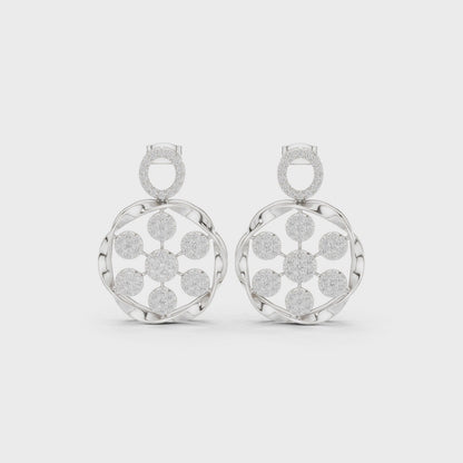 Heritage Bloom Lab Diamond Designer Earrings for Women