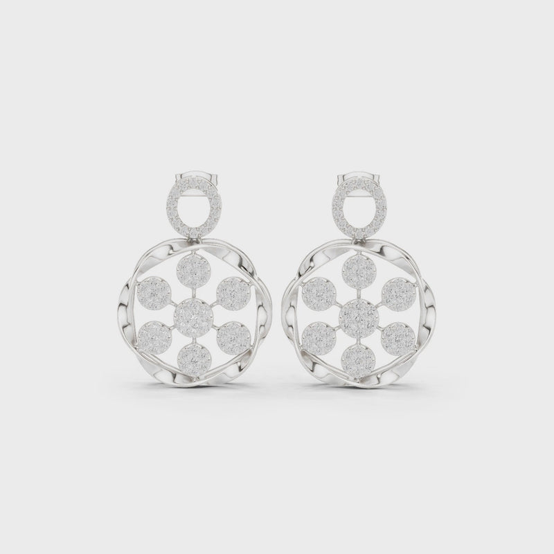 Heritage Bloom Lab Diamond Designer Earrings for Women