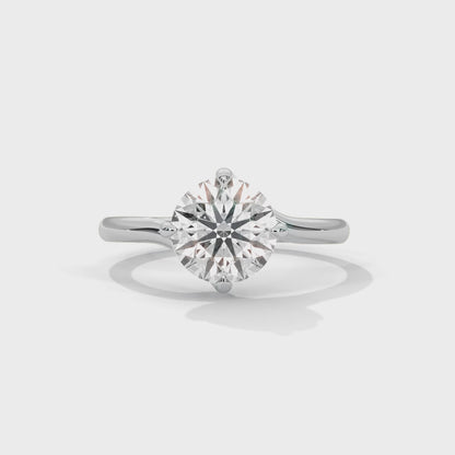 2 Carat Round Shape Timeless Appealing Lab Diamond Engagement Ring For Women