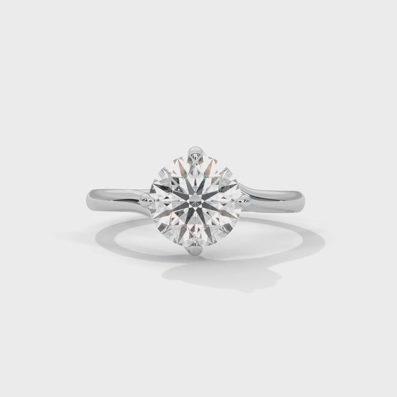 2 Carat Round Shape Timeless Appealing Lab Diamond Engagement Ring For Women