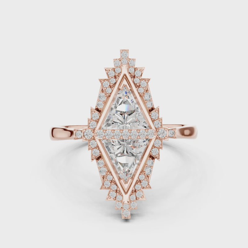 Empire Arrow Lab Diamond Ring – Bold Designer Statement for Party Queens