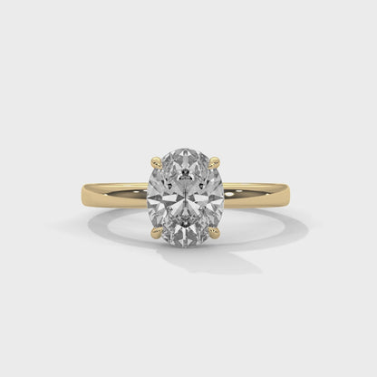 Elegant Modern 1.67 Carat Oval Solitaire Lab Diamond Ring For Women