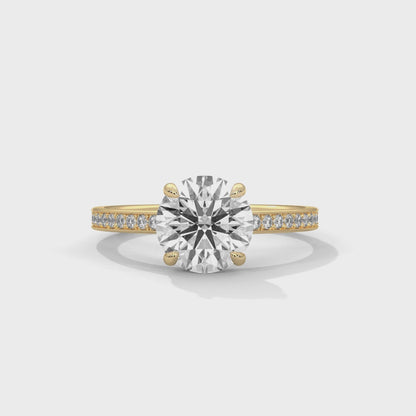 Luster 2 Carat Round Solitaire Lab Diamond Wedding Ring