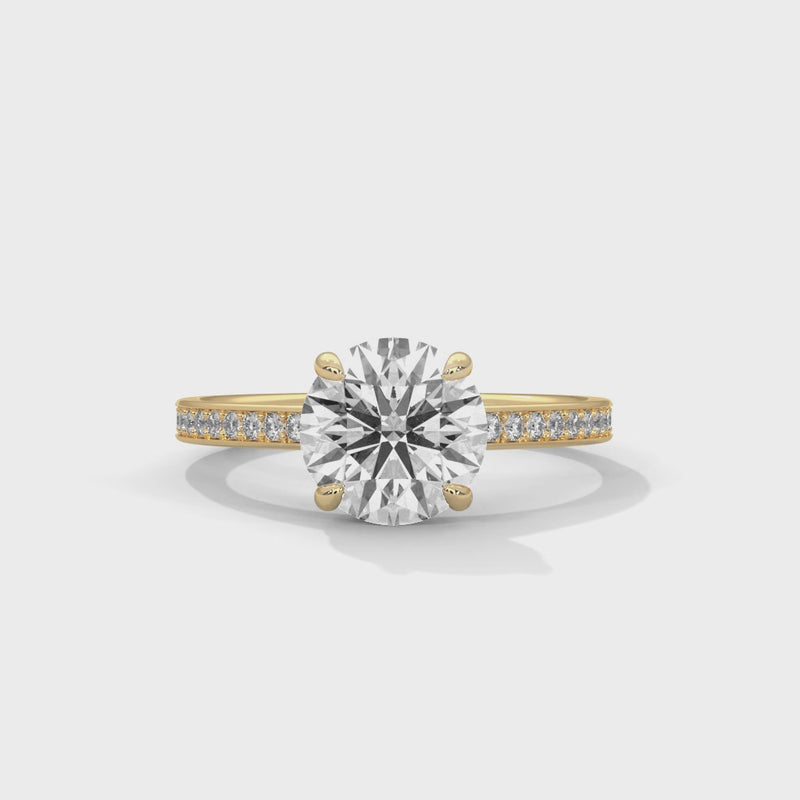 Luster 2 Carat Round Solitaire Lab Diamond Wedding Ring