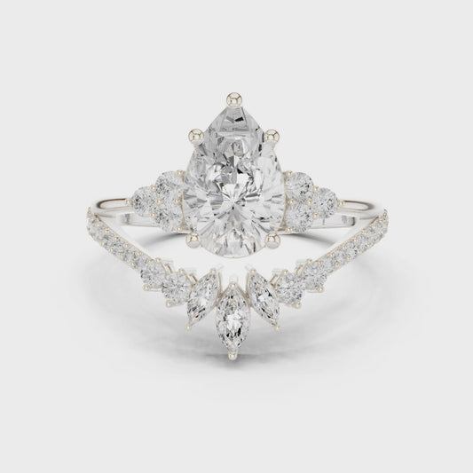 2 Carat Queens Crown Lab Grown Diamond Engagement Ring