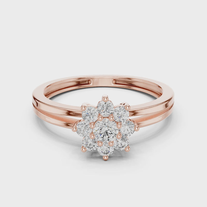 SoulShine Floral Cluster Split Shank Lab Diamond Ring