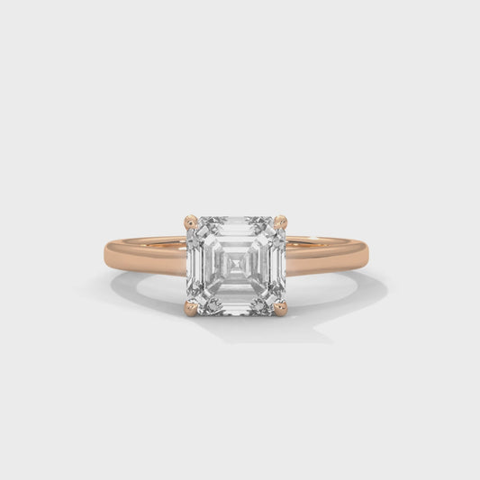 ChicSquare – Asscher Solitaire Ring in 2 Carat Lab Diamond