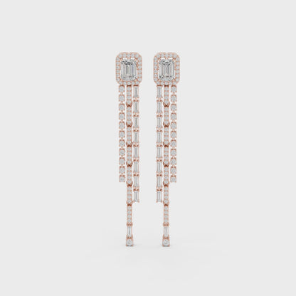 Long Drop Everglow Lab Diamond Dangler Earrings