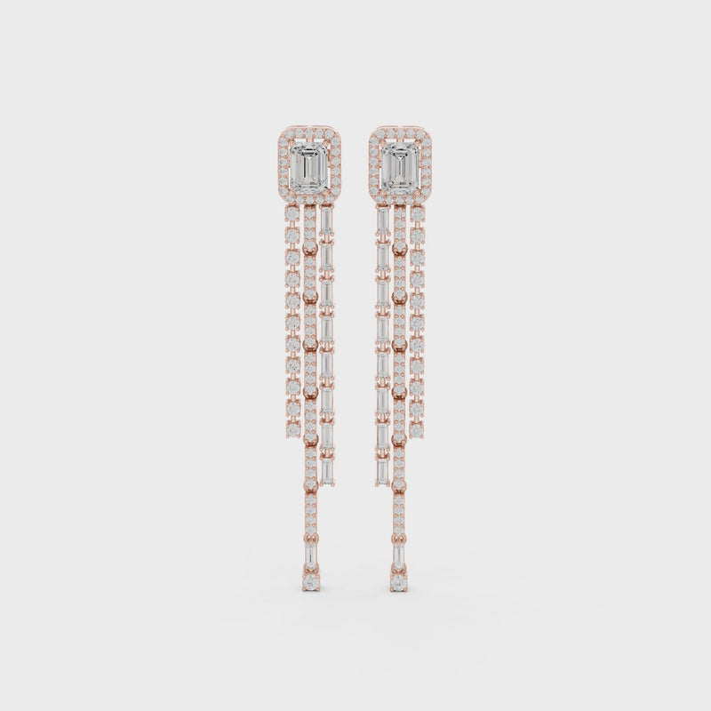 Long Drop Everglow Lab Diamond Dangler Earrings