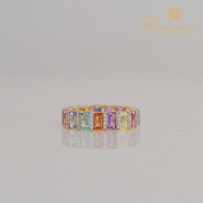 Modern Multi Color Lab Emerald Ring For Women