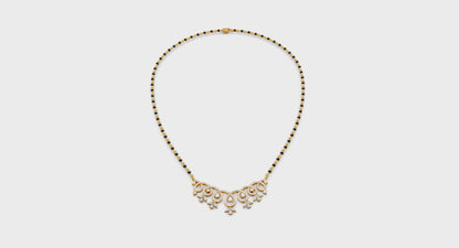 Looped Curves With Pear Shapes Lab Diamond Teardrop Mangalsutra For Women