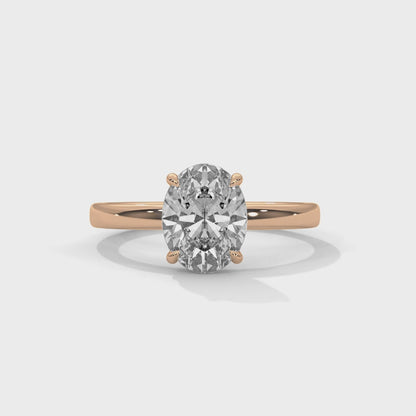 Elegant Modern 1.67 Carat Oval Solitaire Lab Diamond Ring For Women