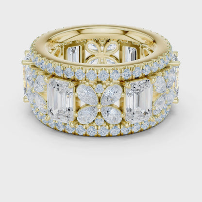 Wide Butterfly Multi-Shape Lab Grown Diamond Eternity Band Ring