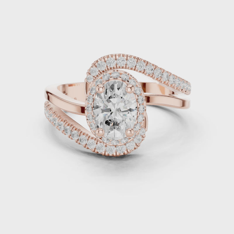 Infinity Halo Solitaire Lab Diamond Engagement Ring