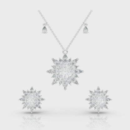 Aura Detachable Lab Diamond Pendant with Matching Studs Set