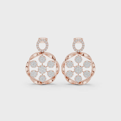 Heritage Bloom Lab Diamond Designer Earrings for Women