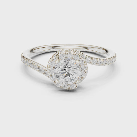 Delicate Hug 50 Cents Lab Diamond Wrap Ring For Wedding & Engagements