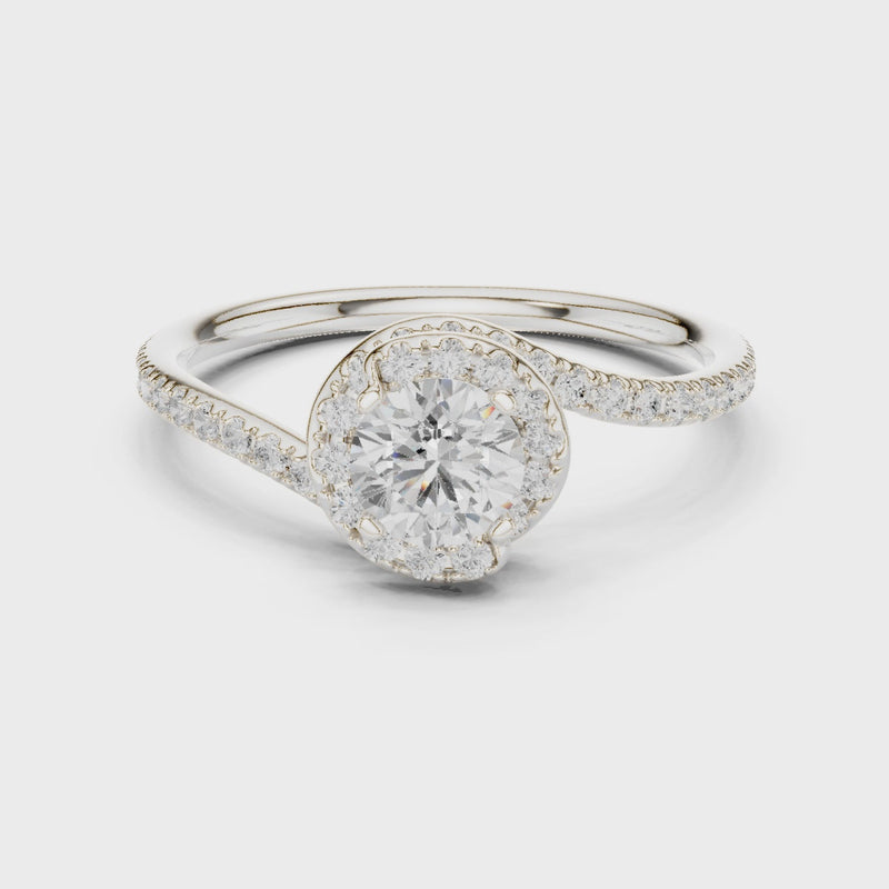 Delicate Hug 50 Cents Lab Diamond Wrap Ring For Wedding & Engagements