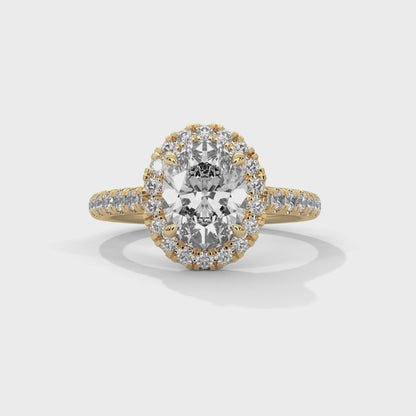 2 Carat Solitaire Oval Shape Lab Diamond Wedding Ring