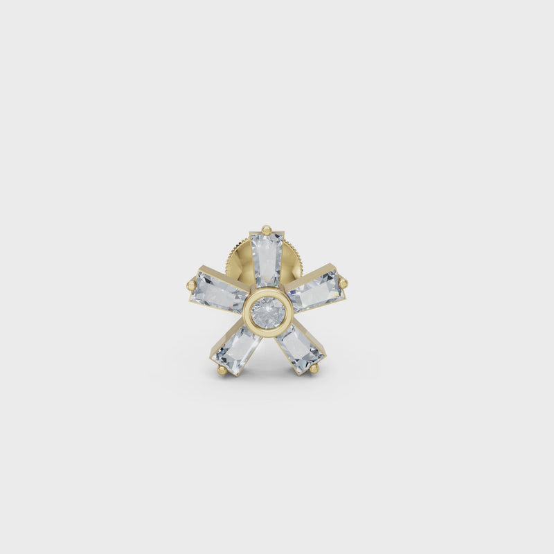 Geometric Floral Lab Diamond Nosepin