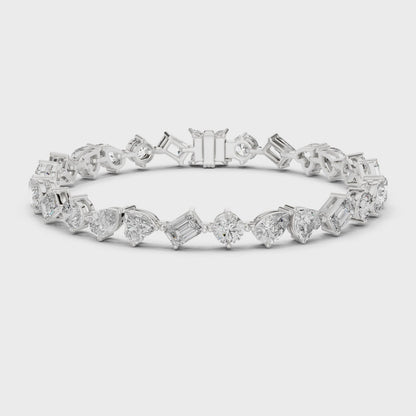 Elite Multi-Cut Lab Diamond Tennis Bracelet – Gift for Women & Wife