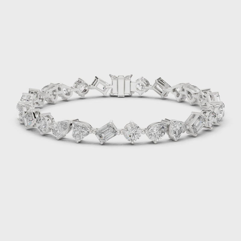 Elite Multi-Cut Lab Diamond Tennis Bracelet – Gift for Women & Wife