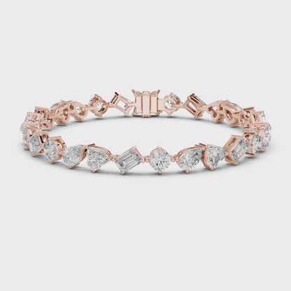 Elite Multi-Cut Lab Diamond Tennis Bracelet – Gift for Women & Wife