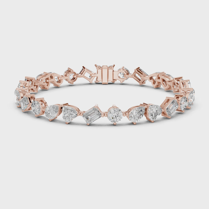 Elite Multi-Cut Lab Diamond Tennis Bracelet – Gift for Women & Wife