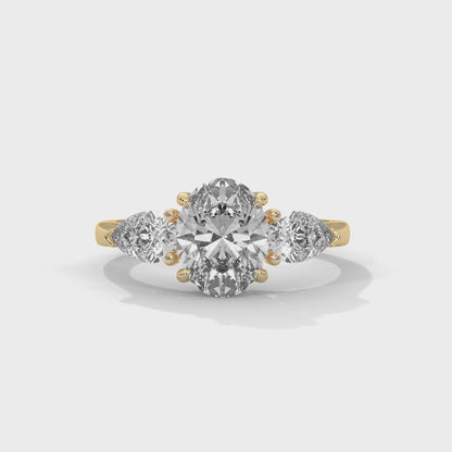 Superbright 3 Stone 2 Carat Oval Lab Grown Diamond Ring