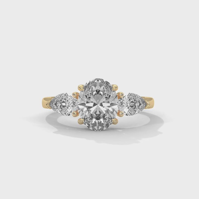 Superbright 3 Stone 2 Carat Oval Lab Grown Diamond Ring