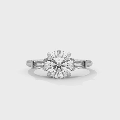 2 Carat Round Three Stone Lab Diamond Wedding Ring