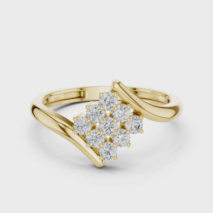 Intricate Sparkle Minimal Bypass Cluster Lab Diamond Ring