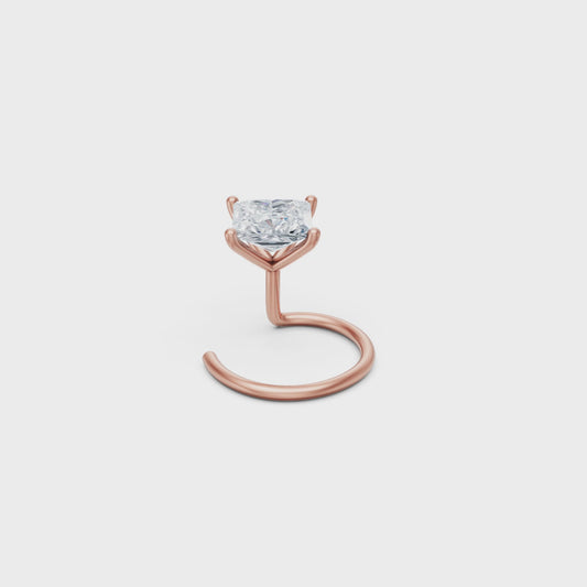Princess Cut Solitaire Nosepin in .10 Carat Lab Diamond