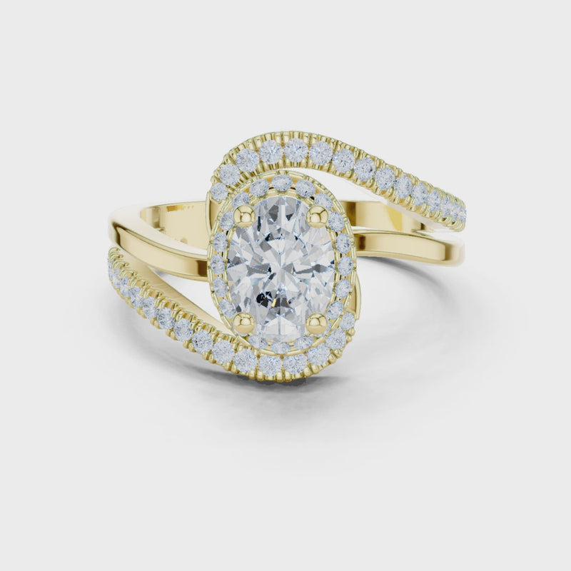 Infinity Halo Solitaire Lab Diamond Engagement Ring