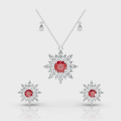 Aura Detachable Lab Diamond Pendant with Matching Studs Set