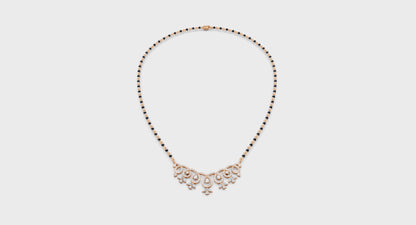Looped Curves With Pear Shapes Lab Diamond Teardrop Mangalsutra For Women