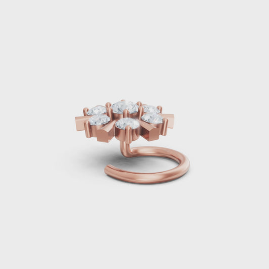 Sunburst Nosepin in 20 Pointer Lab Diamond For Everyday Wear
