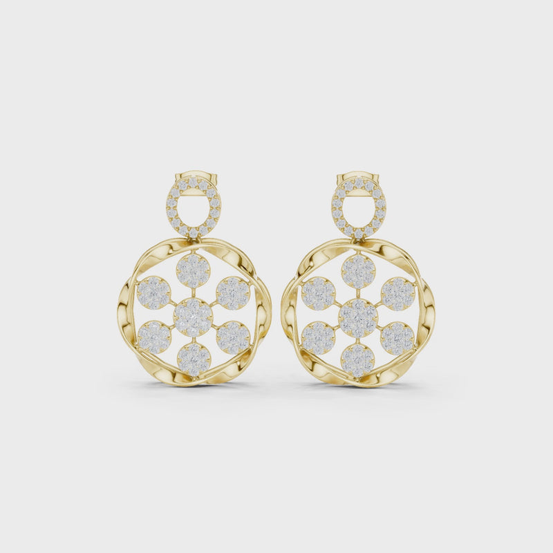Heritage Bloom Lab Diamond Designer Earrings for Women